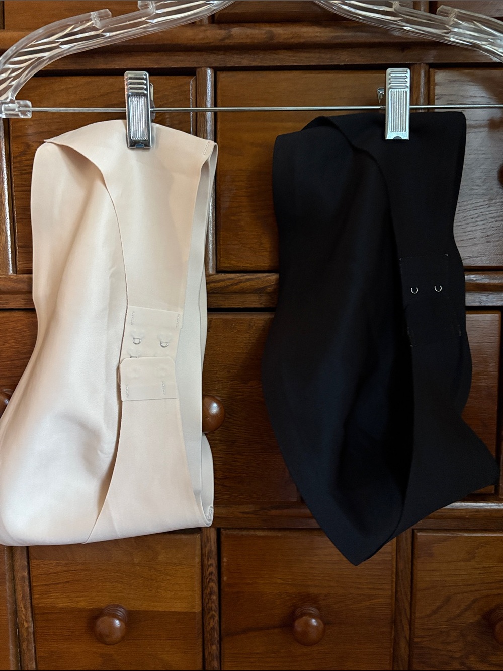 Set of 2. Strapless Bandeau Bras  with Hook Closure